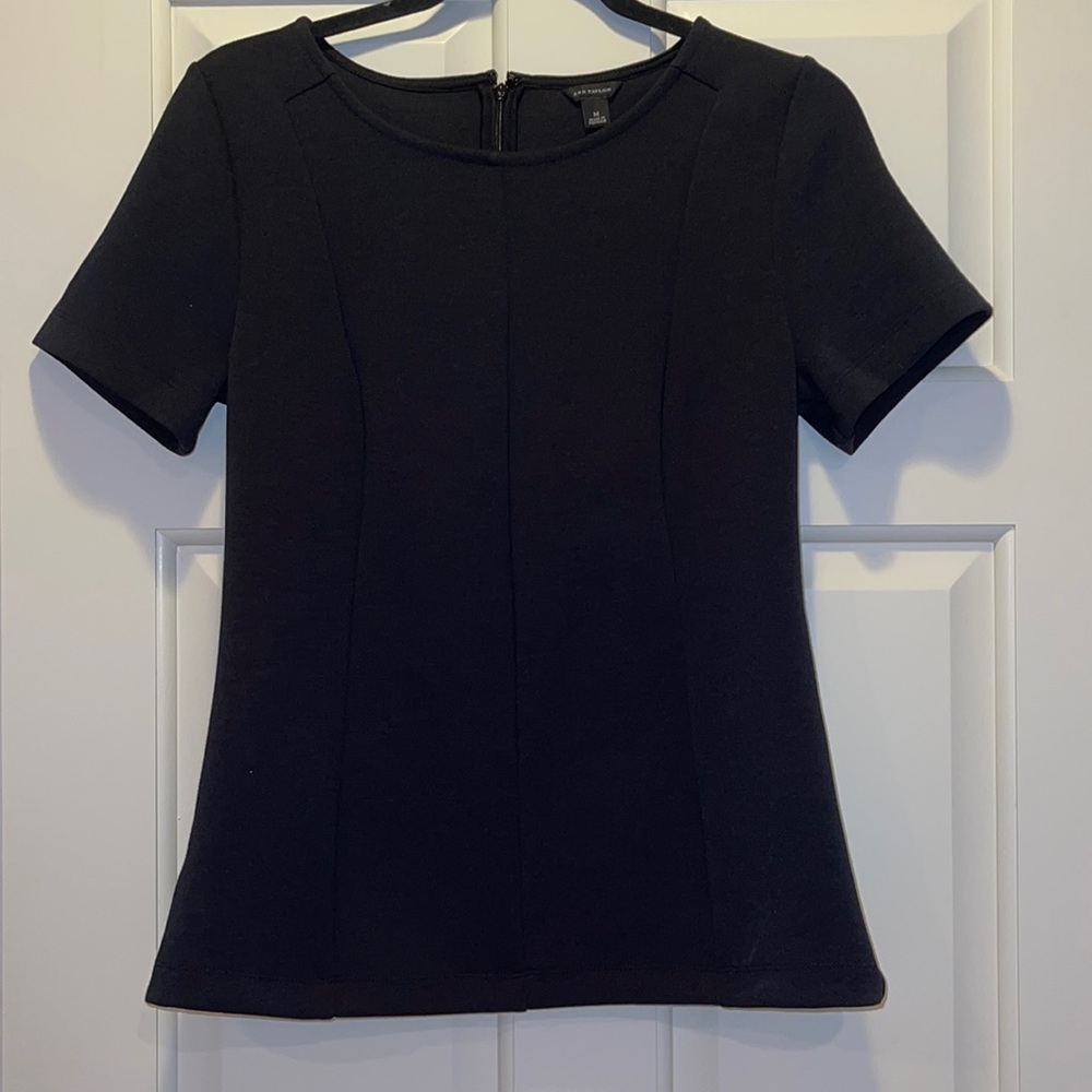 Ann Taylor top - structured with zipper back detail. Medium, never worn